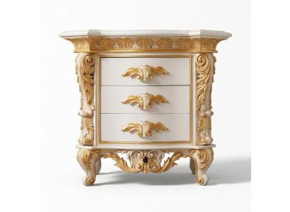 Luxury nightstand with carved pattern