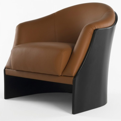 Armchair Living Room Chair Wood Dining Room Armchair Chairs Single-Seater Leather Italy New