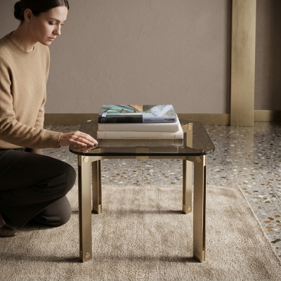 Metal Glass Table Vintage Side Table Metal Living Room Italian Furniture New