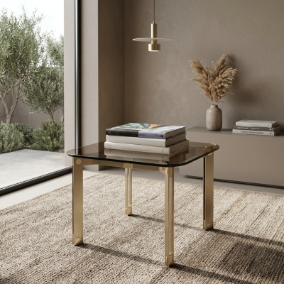 Metal Glass Table Vintage Side Table Metal Living Room Italian Furniture New