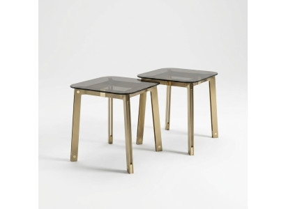 Metal glass table vintage side table made from genuine material metal living room