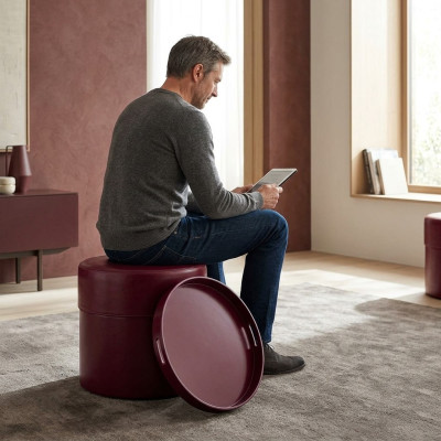 Stool Seat Footstool Ottoman Seat Pouf Living Room Designer Pouf Cube Luxury