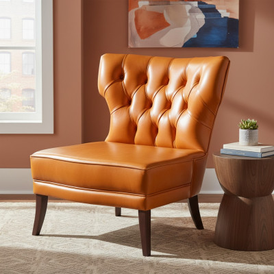 Chesterfield leather armchair upholstered chair luxury furniture sofa couch office chairs new