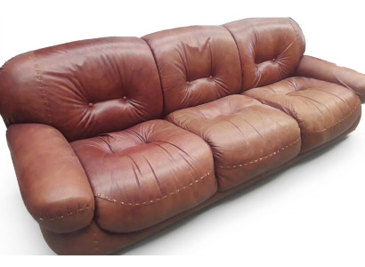 Chesterfield Classic Three-Seater Sofa Living Room Landscape Fabric Sofa 3-Seat Couch