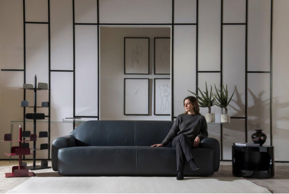 Sofa living room furniture three-seater sofas Italian leather couch luxury upholstery