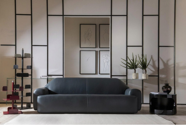 Sofa living room furniture three-seater sofas Italian leather couch luxury upholstery