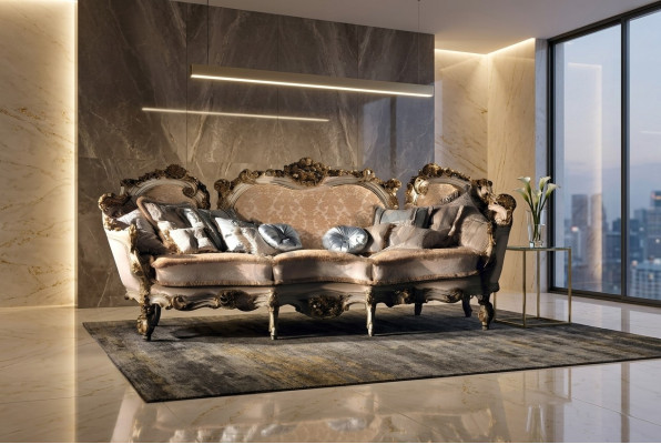 Design Sofa 4-Seater Sofas Textile Design Italian Furniture 4-Seater Couch Upholstery