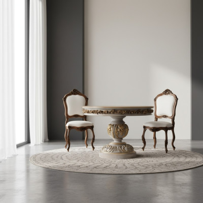 Dining table tables round furniture dining table luxury round table solid wood Italy baroque