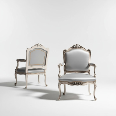Classic Armchair Baroque Rococo Chair Italian Furniture Wood Single-Seater New