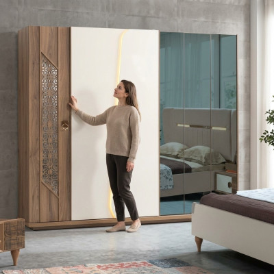 Wardrobe Brown Luxury Furniture Italian Bedroom Interior