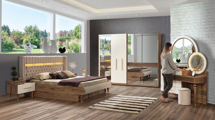 Stylish modern bedroom furniture set in luxurious European design