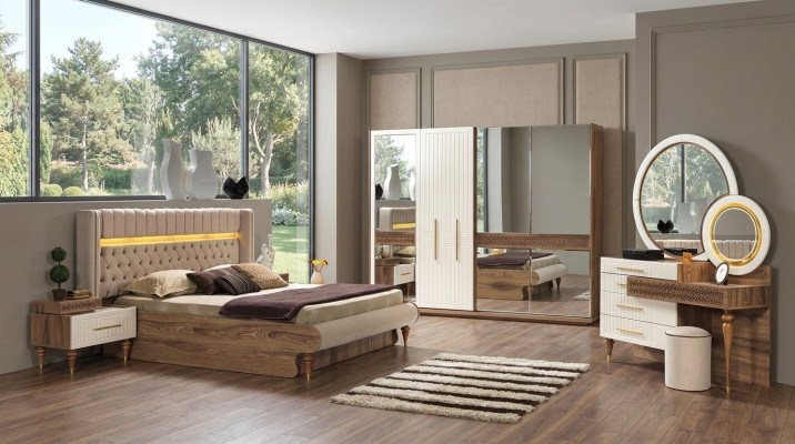Stylish modern bedroom furniture set in luxurious European design