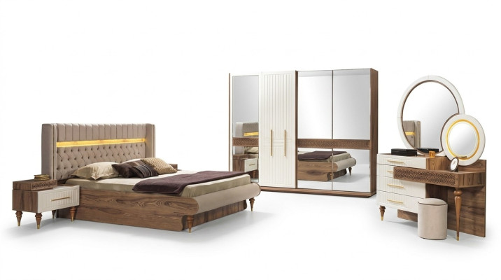 Stylish modern bedroom furniture set in luxurious European design