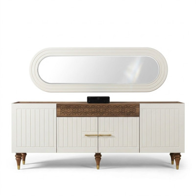 Chest of drawers wooden sideboard mirror solid chests living room