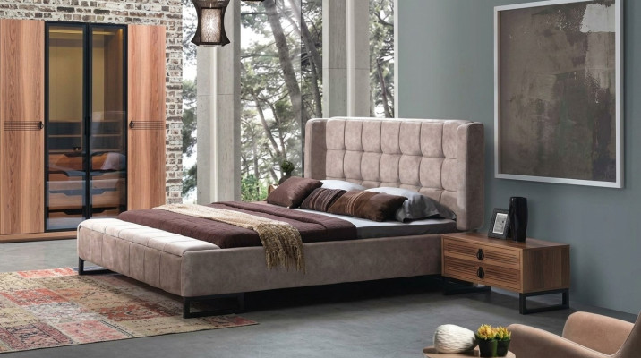 Bed double bed beds furniture interior bedroom design fabric