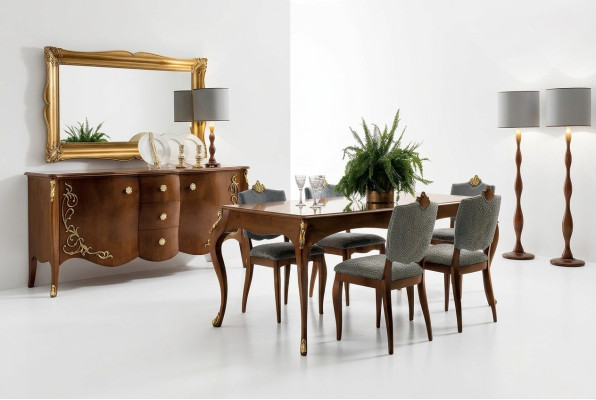 Table Real Wood Classic Baroque Antique Style Dining Table Genuine Wood New