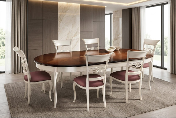 Complete Set Dining Table 6x Chairs Dining Room Set Dining Group Wooden Table Tables 7-piece