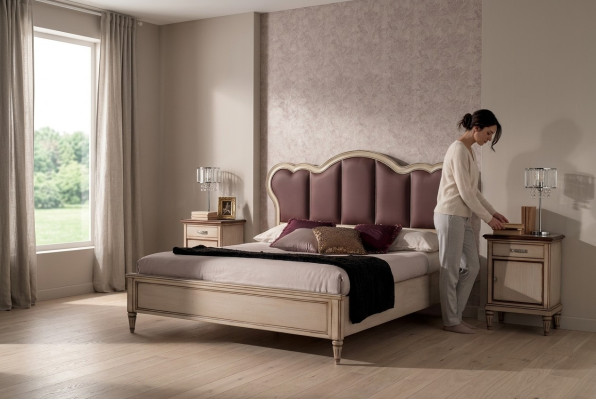 Double bed bedroom hotel marriage luxury bed 2x bedside table 3-piece set beds new
