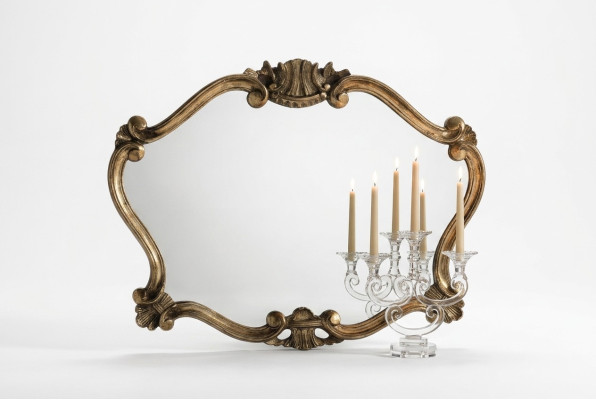 Italian classical designer mirror wall mirror with bronze leaves baroque