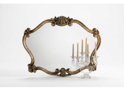 Italian classical designer mirror wall mirror with bronze leaves baroque