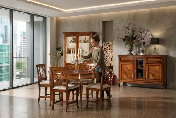 Dining room set suite chairs 4x display cabinet group dining suite display cabinets 7-piece chest of drawers