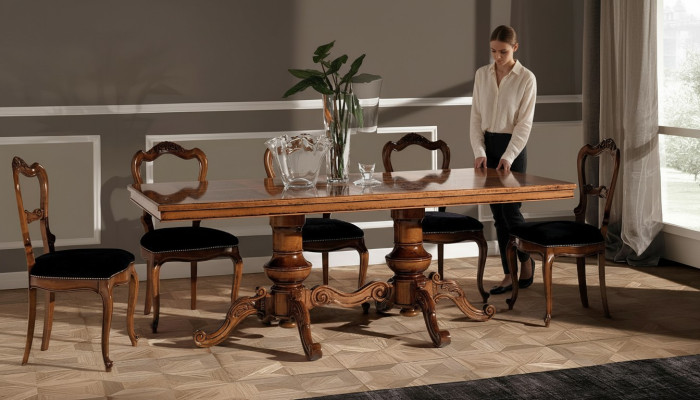 Dining table luxury table solid wood furniture Italy dining room tables