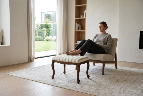 Ottoman Seat Chaise Padded Pouf Benches Design Upholstered Stool Footstool