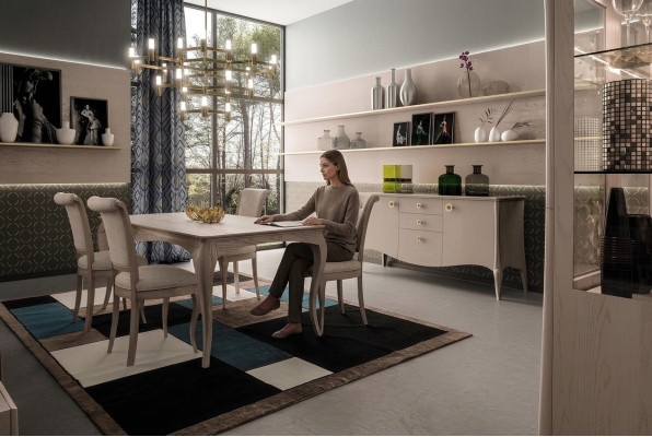 Classic dining room set table chair set sideboard dining suite chairs 6-piece set