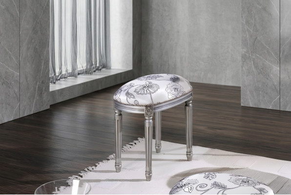 Upholstered bench, footstool, ottoman, pouf, living room designer stool