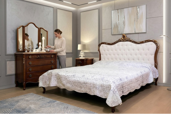 Double bed beds bedroom designer beds Vaccari furniture solid wood bed new