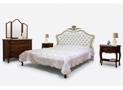 Classic bed luxury furniture beds bedroom furnishings nightstand 2x 3-piece set.