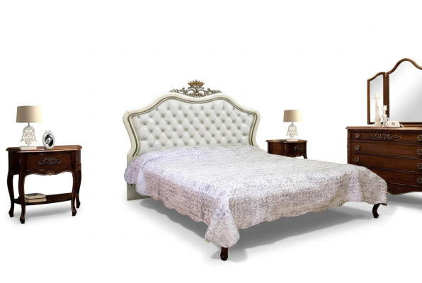 Double bed, bedroom furniture, solid wood, Vaccari Cav Giovanni bed, new