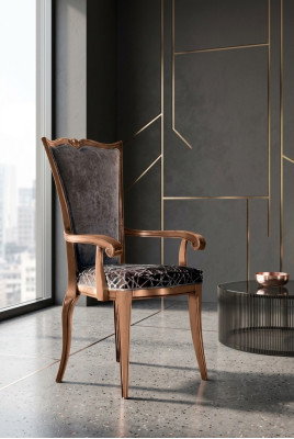 Art Deco dining chair with armrest dining chairs design textile luxury armchair