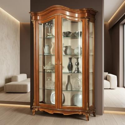 Solid wood display cabinet glass cupboard real wood showcase living room furniture sideboard new