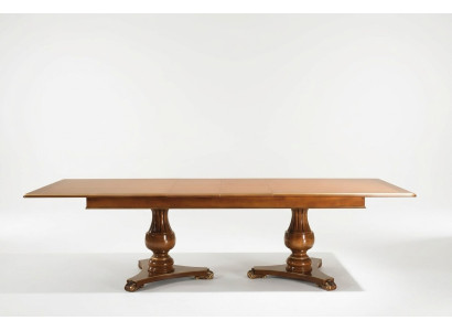 Extendable dining table, classic design table, Italian furniture, wooden dining tables.