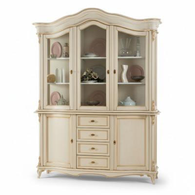 Display Cabinet Real Wood Sideboard Vitrine Solid Dining Room Furniture Solid Wood