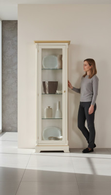 Solid Wood Display Cabinet Glass Cupboard Real Wood Vitrine Living Room Furniture Sideboard
