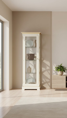 Solid Wood Display Cabinet Glass Cupboard Real Wood Vitrine Living Room Furniture Sideboard
