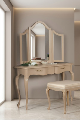 Dressing table with mirror bedroom furniture design bedside stool 2-piece set new.