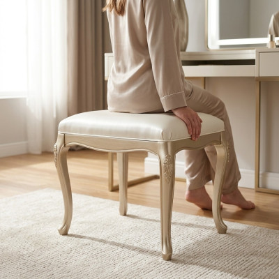 Stool Upholstered Bench Footstool Ottoman Seat Pouf Living Room Designer