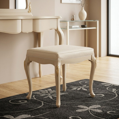 Stool Upholstered Bench Footstool Ottoman Seat Pouf Living Room Designer