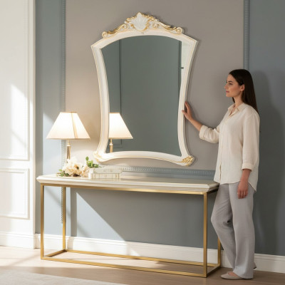 Luxury mirror classic design white mirror furniture styles Elisa new mirror