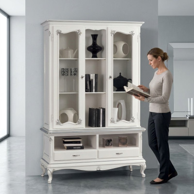 Living room display cabinet bookcase sideboard classic furniture shelves wood