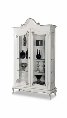Display cabinet white glass cabinet design classic cabinet luxury wood furniture showcases new