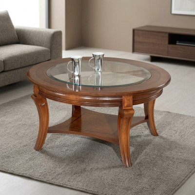 Coffee table wooden table design tables Italian furniture glass table round table brown