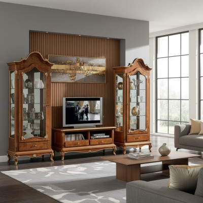 Wall unit set 3-piece. Living room TV cabinet display sideboard shelf luxury wall cabinets new