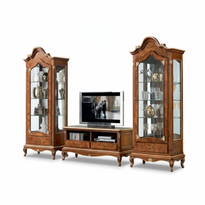 Wall unit set 3-piece. Living room TV cabinet display sideboard shelf luxury wall cabinets new