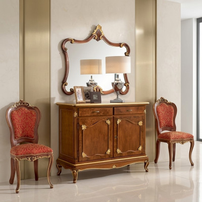 Sideboard dresser mirror dresser drawers wood Art Deco luxury design set 2-piece