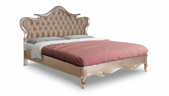 Chesterfield bed upholstery design luxury double hotel beds Italian wood new