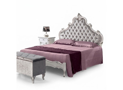 Chesterfield bed upholstered design luxury double hotel beds Italian wood new